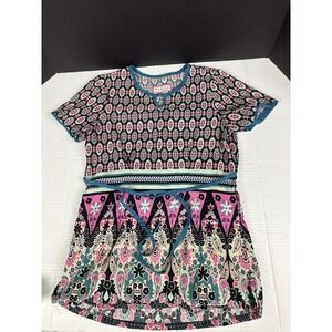 Koi‎ Scrub Top Floral Women's Size XS Style 146PR Pockets